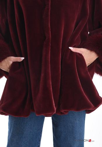 faux fur Coat with buttons with pockets - ph 4