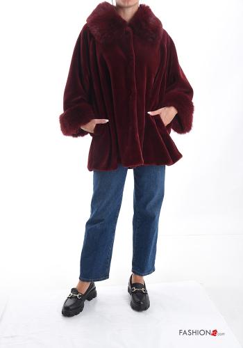 faux fur Coat with buttons with pockets - ph 5