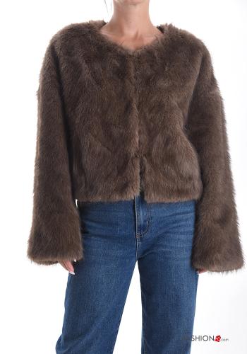 Veste fourrure synthétique avec poches avec doublure - ph 1