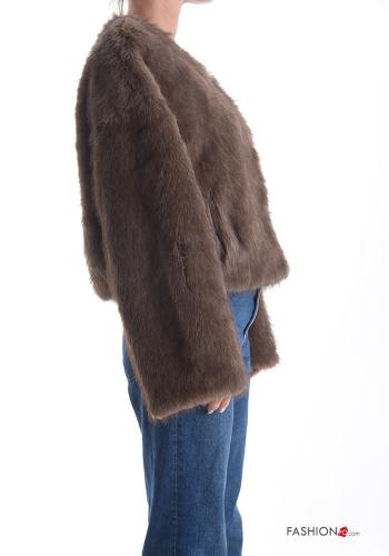 Veste fourrure synthétique avec poches avec doublure - ph 3