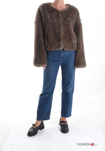 Veste fourrure synthétique avec poches avec doublure - ph 5