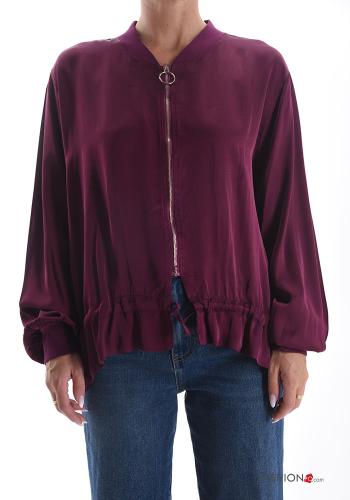 Giacca raso con zip - ph 1