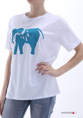 T-shirt in Cotone Fantasia stampata