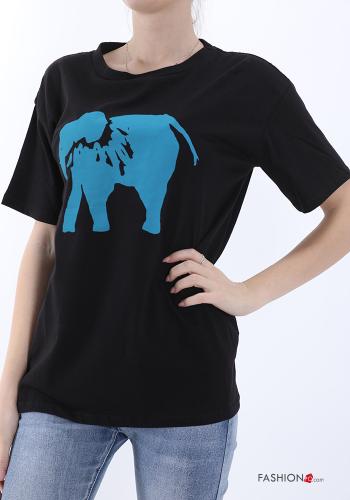 T-shirt in Cotone Fantasia animali