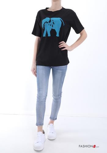 T-shirt in Cotone Fantasia animali - ph 5