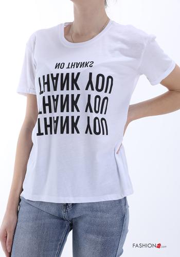 T-shirt in Cotone Fantasia scritta - ph 1