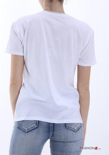 T-shirt in Cotone Fantasia scritta - ph 2