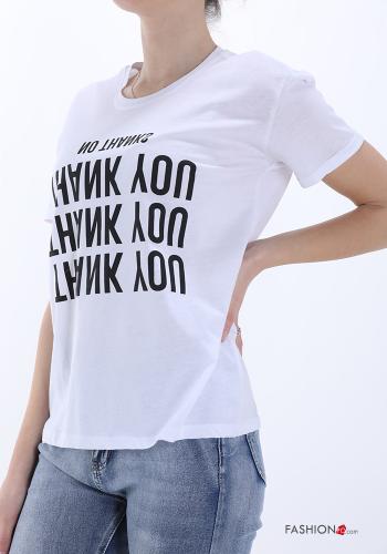 T-shirt in Cotone Fantasia scritta - ph 3