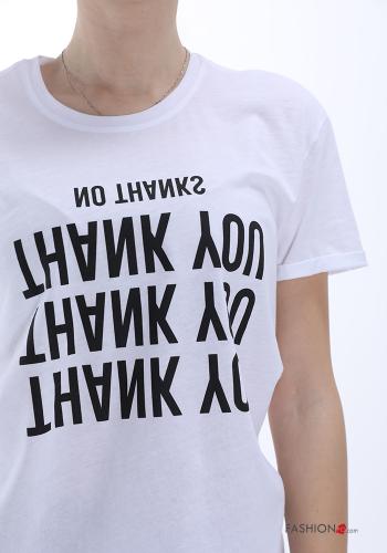 T-shirt in Cotone Fantasia scritta - ph 4