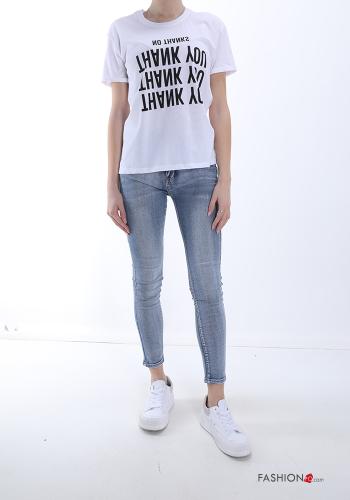 T-shirt in Cotone Fantasia scritta - ph 5