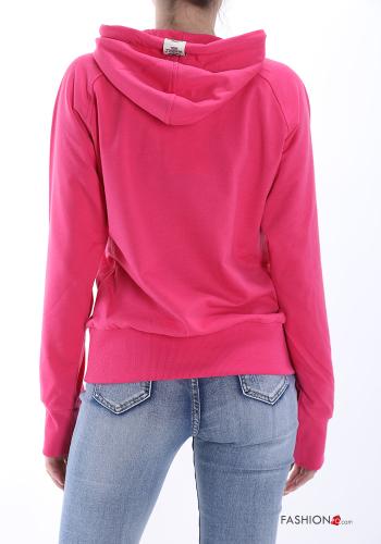 Felpa in Cotone Fantasia scritta con cappuccio - ph 2