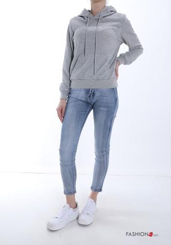 Felpa in Cotone con tasche con cappuccio - ph 5