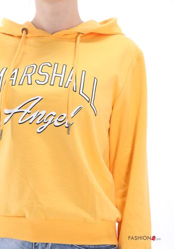 Aufschriftes Muster Sweatshirt aus Baumwolle mit Kapuze - ph 4
