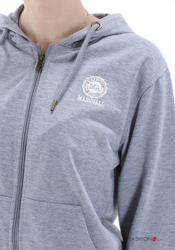 Felpa in Cotone con zip con tasche con cappuccio - ph 4