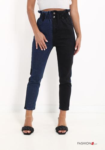 Jeans aus Baumwolle mit Knöpfen mit Reißverschluss mit Taschen