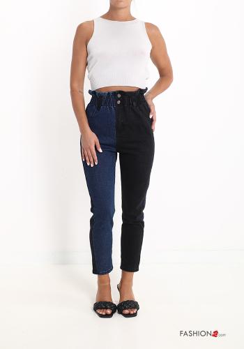 Jeans aus Baumwolle mit Knöpfen mit Reißverschluss mit Taschen - ph 5