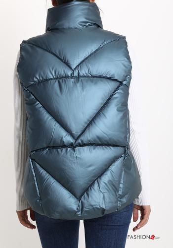 Smanicato a collo alto con zip con tasche con bottoni - ph 2
