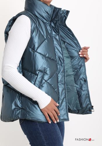 Smanicato a collo alto con zip con tasche con bottoni - ph 3