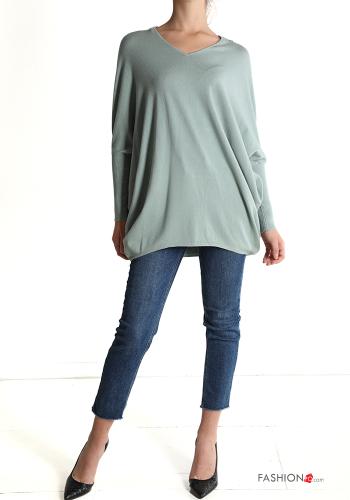 Maglione pizzo con fiocco scollo a V - ph 5