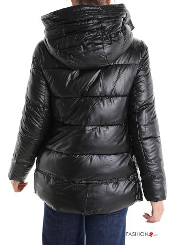 Puffer Jacket with buttons with pockets with hood with zip - ph 2