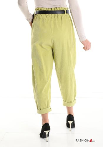 Hose aus Baumwolle mit Gürtel mit Taschen - ph 2