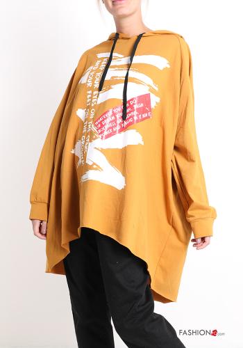 Patterned Cotton Sweatshirt with hood - ph 1