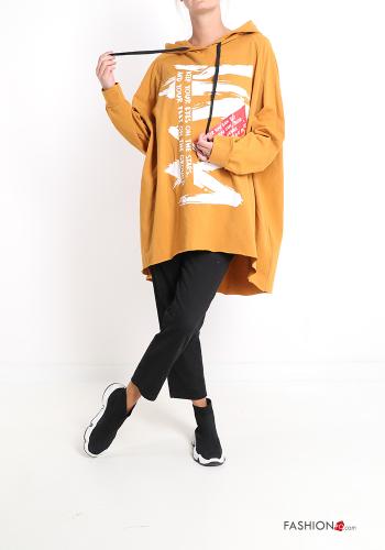 Patterned Cotton Sweatshirt with hood - ph 5