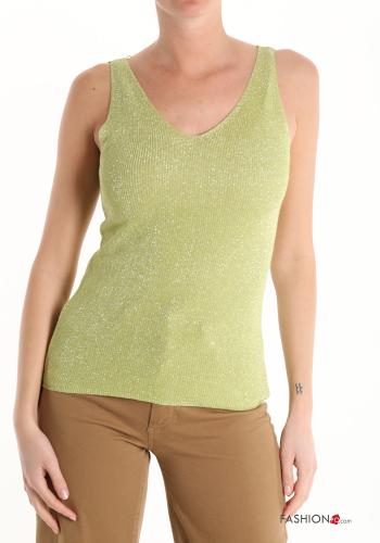 Canotta lurex scollo a V