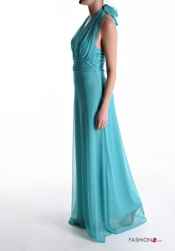 Abito lungo tulle senza maniche scollo a V - ph 3