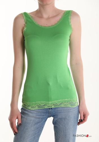 lace trim Tank-Top