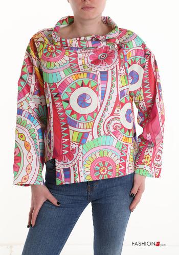 Giacca in Cotone Fantasia astratta con bottoni