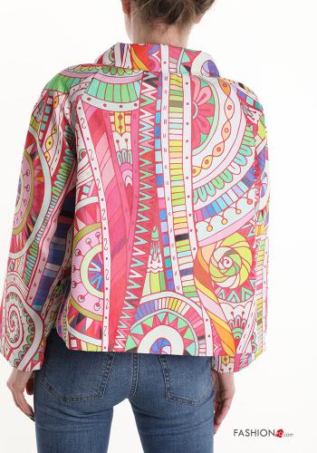 Giacca in Cotone Fantasia astratta con bottoni - ph 2