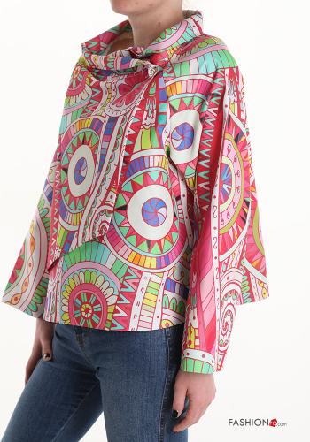 Giacca in Cotone Fantasia astratta con bottoni - ph 3