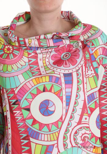 Giacca in Cotone Fantasia astratta con bottoni - ph 4