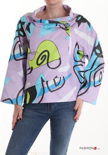 Chaqueta de Algodón Estampado abstracto con botones