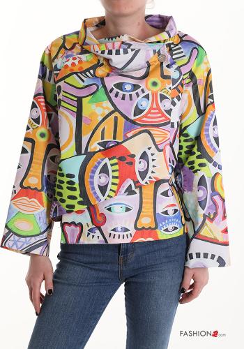 Giacca in Cotone Fantasia astratta con bottoni - ph 1