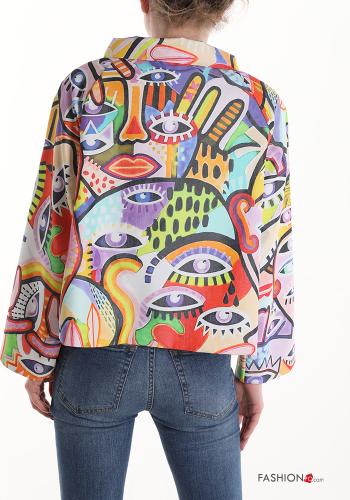 Giacca in Cotone Fantasia astratta con bottoni - ph 2