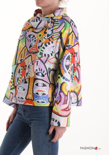 Giacca in Cotone Fantasia astratta con bottoni - ph 3