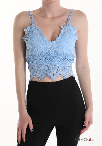 lace trim Top with bow with v-neck - ph 1