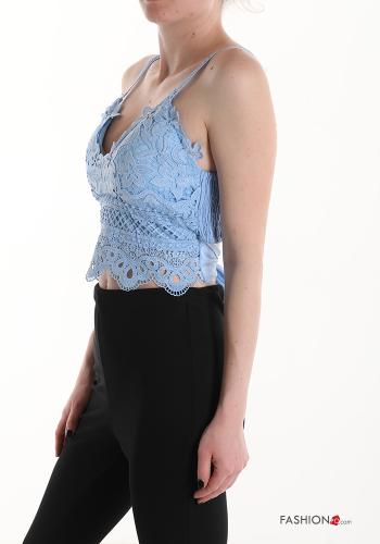 lace trim Top with bow with v-neck - ph 3