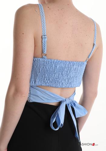 lace trim Top with bow with v-neck - ph 4