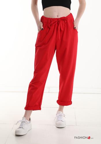 Cotton Trousers with pockets with drawstring