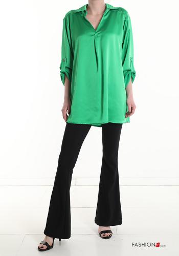 Blusa raso con colletto scollo a V maniche a tre quarti - ph 5
