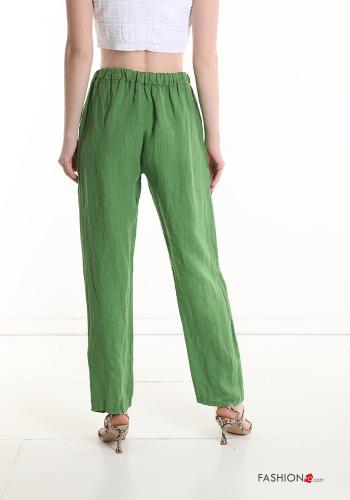 Linen Trousers with pockets with drawstring - ph 2