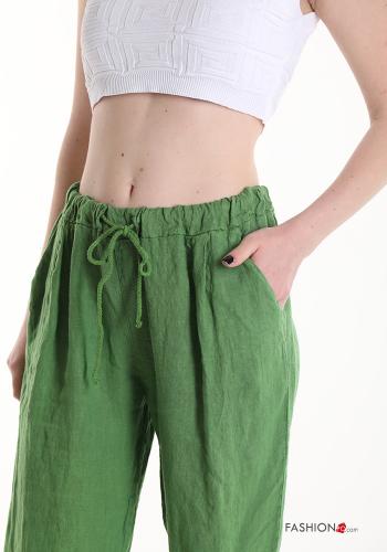 Linen Trousers with pockets with drawstring - ph 5