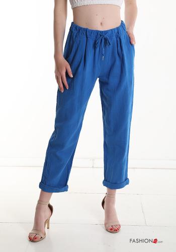 Cotton Trousers with pockets with drawstring - ph 1