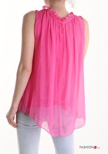 Blusa de Seda sin mangas con lazo - ph 2