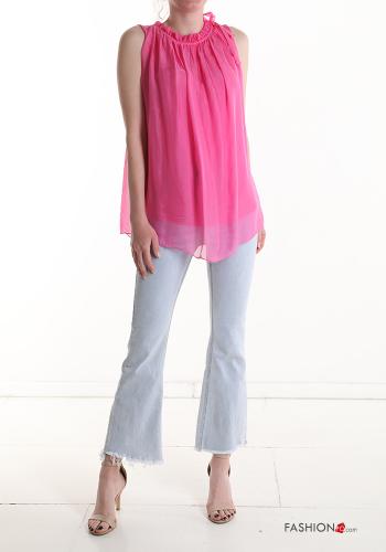 Blusa de Seda sin mangas con lazo - ph 4