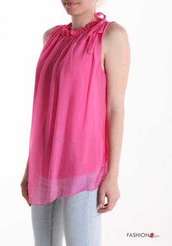Blusa de Seda sin mangas con lazo - ph 5