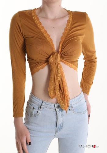 lace trim long sleeve Bolero - ph 1